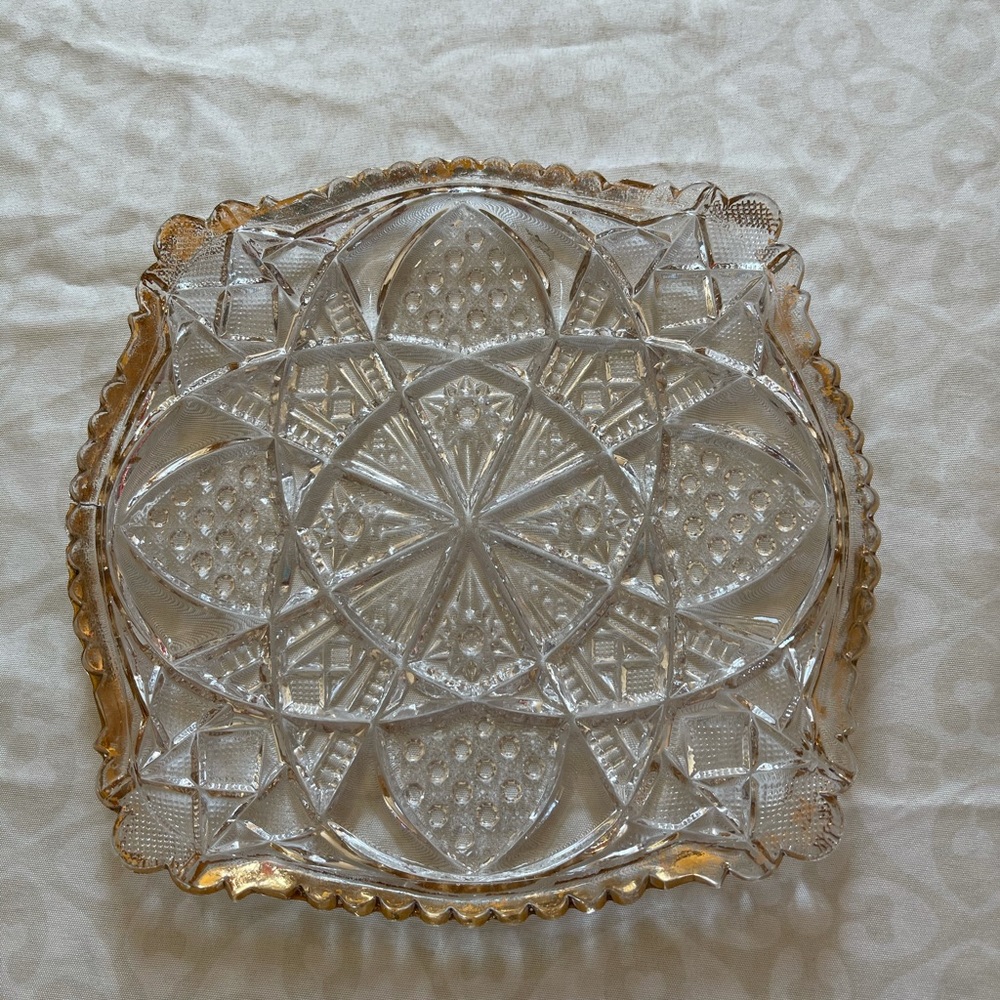 American Brilliant Period crystal cut glass plate